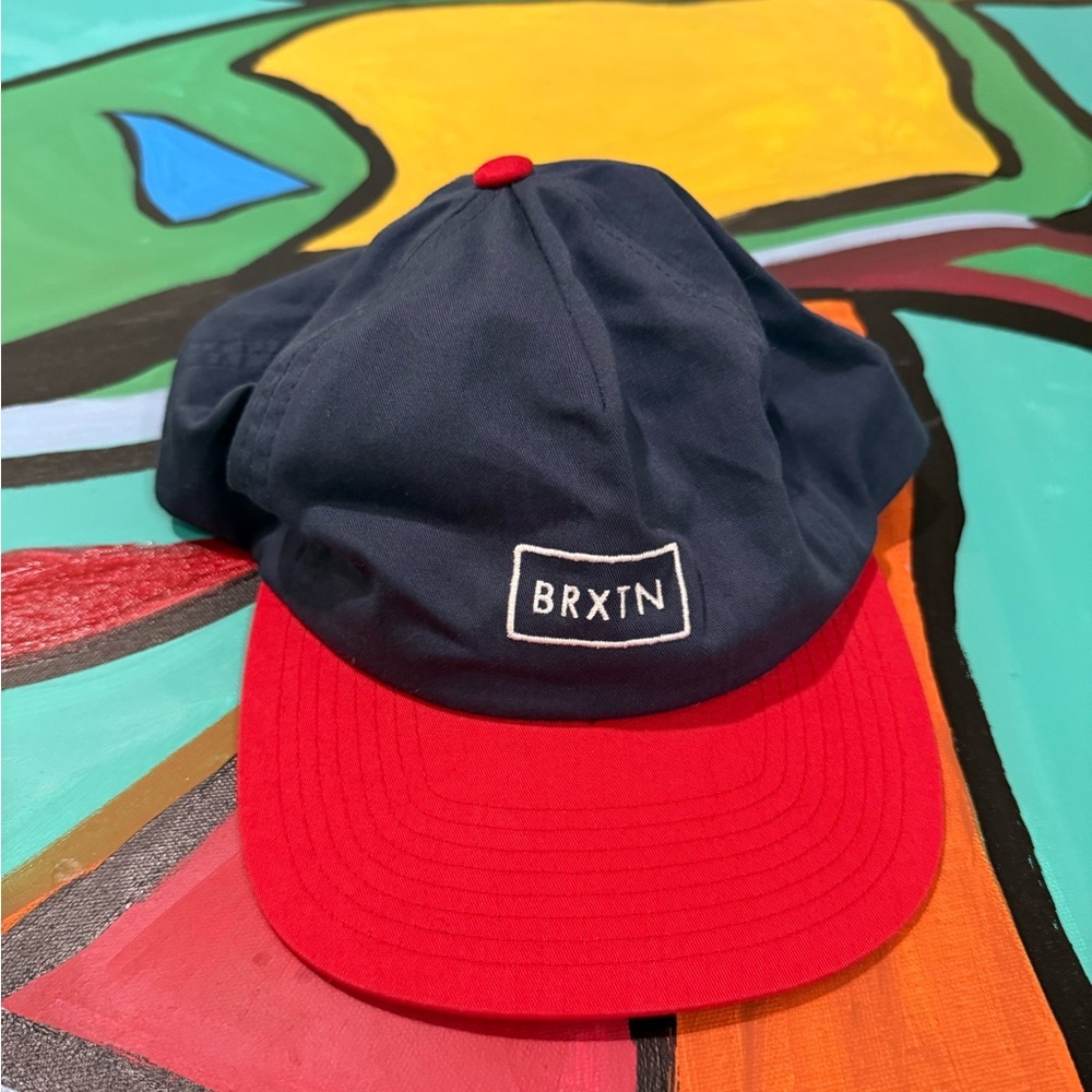 Brixton Navy and Red Adjustable Cap Skater Summer Preppy Surf Streetwear OS